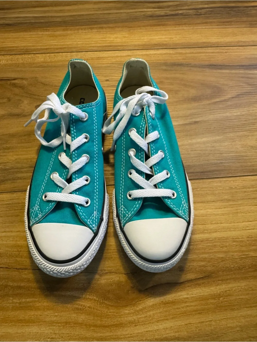 Converse Kids Teal Canvas Low-Top Sneakers with White Laces